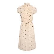 Vrouwelijke polka dot jurk Saint Tropez , Beige , Dames