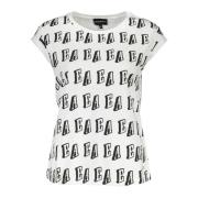 Gedrukte Mouwloze T-shirt voor Vrouwen Emporio Armani , White , Dames