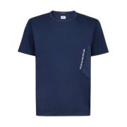 Gemerzeriseerd Jersey Zak T-shirt C.p. Company , Blue , Heren