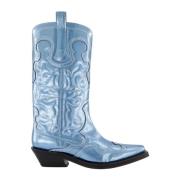 Geborduurde Western Boot Blauw Ganni , Blue , Dames