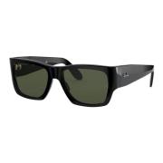 Wayfarer Nomad Zonnebril Zwart Groen Ray-Ban , Black , Unisex