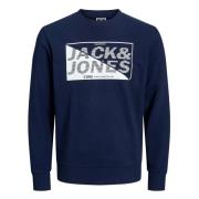 Logotipo Hoodie Jack & Jones , Blue , Heren