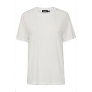 Lose Fit Tee Top in Gebroken Wit Soaked in Luxury , White , Dames