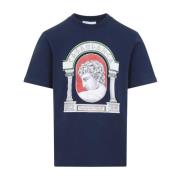 Gedrukt T-shirt Medaille Stijl Casablanca , Blue , Heren