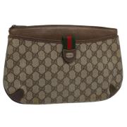 Pre-owned Canvas clutches Gucci Vintage , Beige , Dames