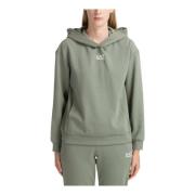 Effen Logo Hoodie met Zakken Emporio Armani EA7 , Green , Dames