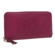 Pre-owned Leather wallets Gucci Vintage , Pink , Dames