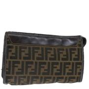 Pre-owned Canvas clutches Fendi Vintage , Brown , Dames