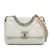 Pre-owned Leather chanel-bags Chanel Vintage , White , Dames