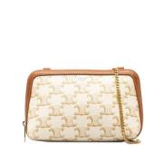 Pre-owned Leather handbags Celine Vintage , Beige , Dames