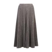 Wijdvallende Midi Rok Grijs Geplooid Ermanno Scervino , Gray , Dames