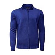 Merino Wol Rits Cardigan Blauw Ferrante , Blue , Heren