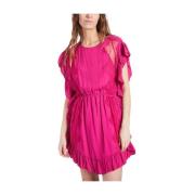 Fuchsia Kant Ruche Jurk IRO , Pink , Dames