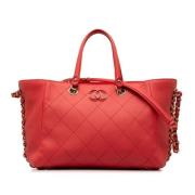 Pre-owned Leather totes Chanel Vintage , Pink , Dames