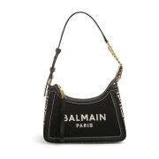 Zwarte Monogram Canvas Schoudertas Balmain , Black , Dames