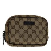 Pre-owned Canvas pouches Gucci Vintage , Beige , Dames