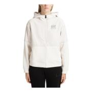 Ritssluiting Effen Logo Hoodie met Zakken Emporio Armani EA7 , White ,...