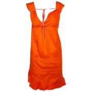 Pre-owned Cotton dresses Miu Miu Pre-owned , Orange , Dames