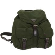 Pre-owned Nylon backpacks Prada Vintage , Green , Dames