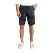 Navy Blue Bloemenprint Shorts Universal Works , Blue , Heren