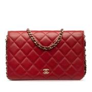 Pre-owned Leather crossbody-bags Chanel Vintage , Red , Dames