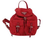 Pre-owned Nylon backpacks Prada Vintage , Red , Dames