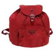 Pre-owned Nylon backpacks Prada Vintage , Red , Dames