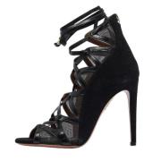 Pre-owned Leather sandals Aquazzura Pre-owned , Black , Dames