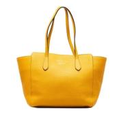 Pre-owned Leather totes Gucci Vintage , Yellow , Dames