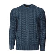 Navy Blauwe Ronde Hals Trui Ferrante , Blue , Heren