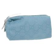 Pre-owned Canvas pouches Gucci Vintage , Blue , Dames