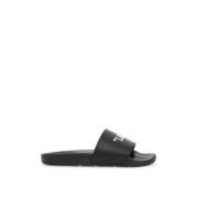 Rubber Slides Links Rechts Contrast Off White , Black , Dames