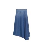 Lange Denim Katoenen Rok Max Mara Weekend , Blue , Dames