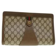 Pre-owned Canvas clutches Gucci Vintage , Beige , Dames