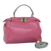 Pre-owned Leather handbags Fendi Vintage , Pink , Dames