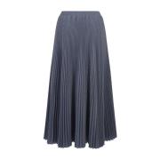 Blauwe Wijdvallende Midi Rok Geplooid Ermanno Scervino , Blue , Dames