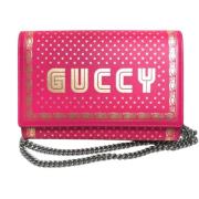 Pre-owned Leather wallets Gucci Vintage , Pink , Dames