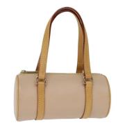 Pre-owned Leather handbags Burberry Vintage , Beige , Dames