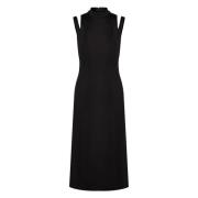 Koude Schouder Sheath Jurk met Split Calvin Klein , Black , Dames