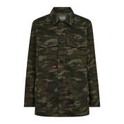 Army Shirt Forest Night Oversize Blouse MOS Mosh , Green , Dames