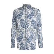 Blauw Bloemen Paisley Print Overhemd Etro , Blue , Heren