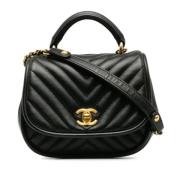 Pre-owned Leather chanel-bags Chanel Vintage , Black , Dames