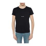 Logo-bedrukt T-shirt Saint Laurent , Black , Heren