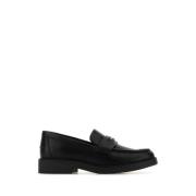 Zwarte Leren Eden Loafers Michael Kors , Black , Dames