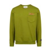 Yogi Print Crew-neck Sweatshirt Iceberg , Green , Heren