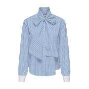 Strik Detail Lange Mouw Blouse Only , Blue , Dames