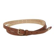 Bruin Leren Logo Riem Dolce & Gabbana , Brown , Dames