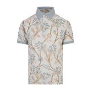 Blauwe Bloemen Polo Shirt Etro , Blue , Heren