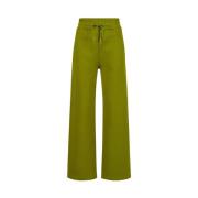 Katoen Fleece Wijde Fit Broek Iceberg , Green , Dames