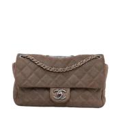 Pre-owned Leather chanel-bags Chanel Vintage , Brown , Dames